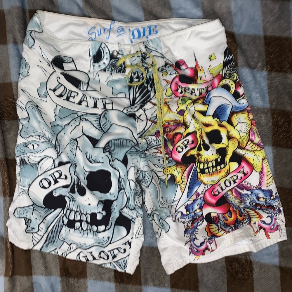 ED HARDY SWIM TRUNKS